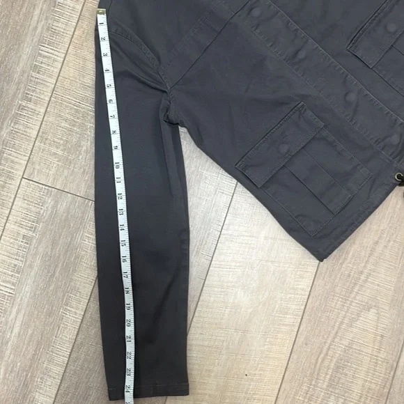Sanctuary Los Angeles Charcoal Gray Lightweight Jacket with Pockets Button Up S - Picture 10 of 13